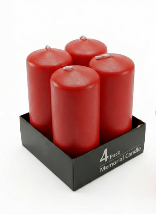 Feelings Red Scented Candle Set (4-Piece) - Romantic Valentine's Day Pillar Candles for Home Spa & Dinner - Image 1